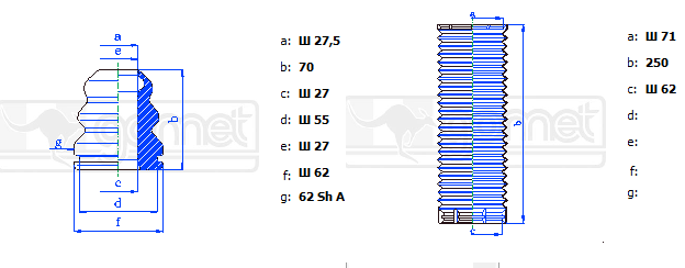 Комплект передних пыльников и отбойников GOMET 22 50019BVRC4