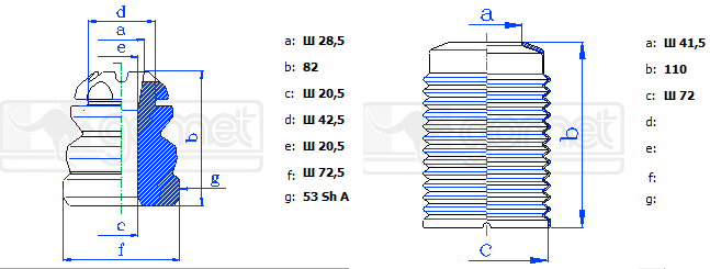 Комплект задних пыльников и отбойников GOMET 22 13543BVRC4